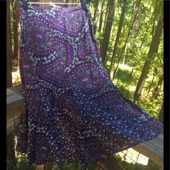 Charter Club Dresses & Skirts - Charter Club A line cotton paisley purple print, free shipping,midi skirt HP24